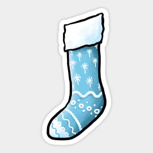 Blue Christmas Stocking Sticker